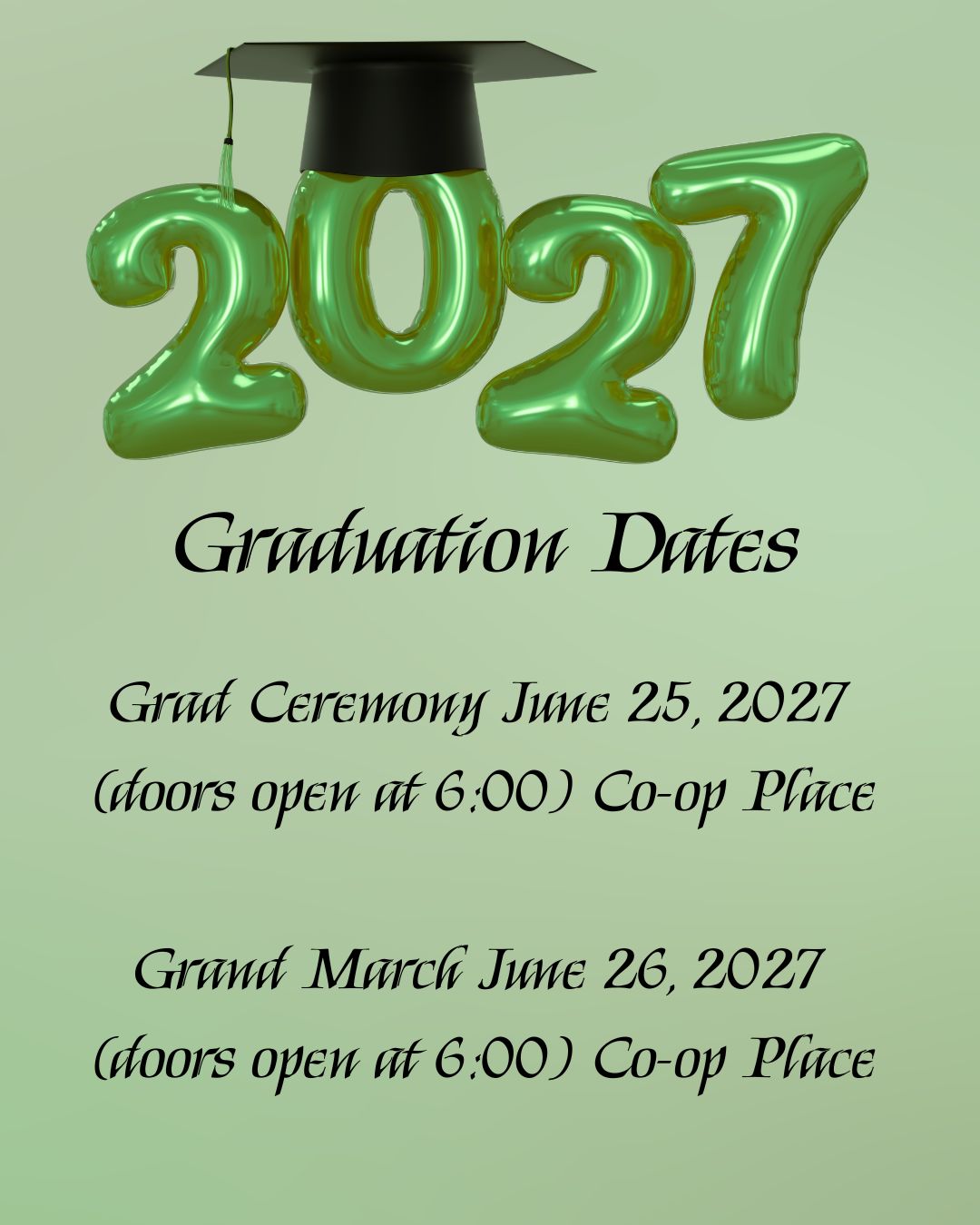 Graduation Dates 2027